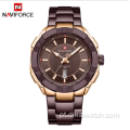 Relógio masculino à prova d&#39;água com personalidade da moda NAVIFORCE 9176 relógio de quartzo com banda de aço